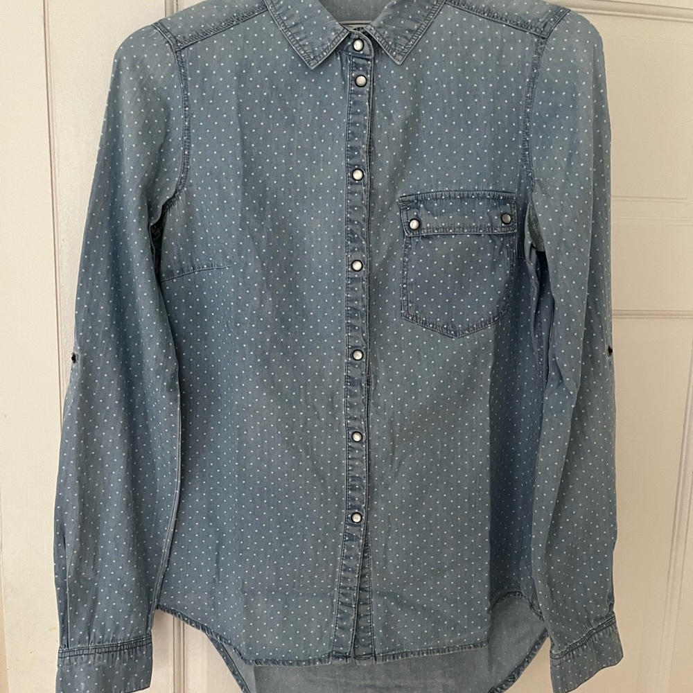 Promod Light Blue Polka Dot Shirt